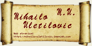 Mihailo Uletilović vizit kartica